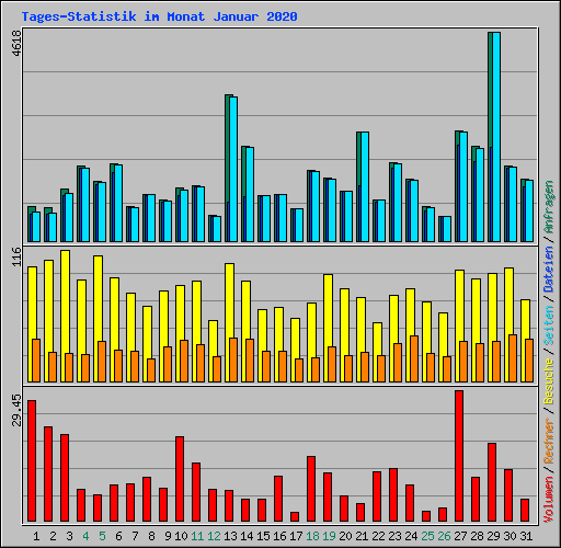 Tages-Statistik im Monat Januar 2020