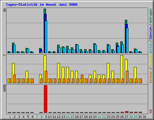 Tages-Statistik im Monat Juni 2008