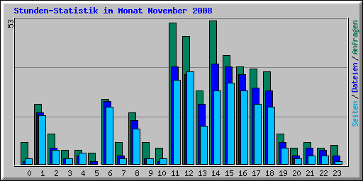 Stunden-Statistik im Monat November 2008